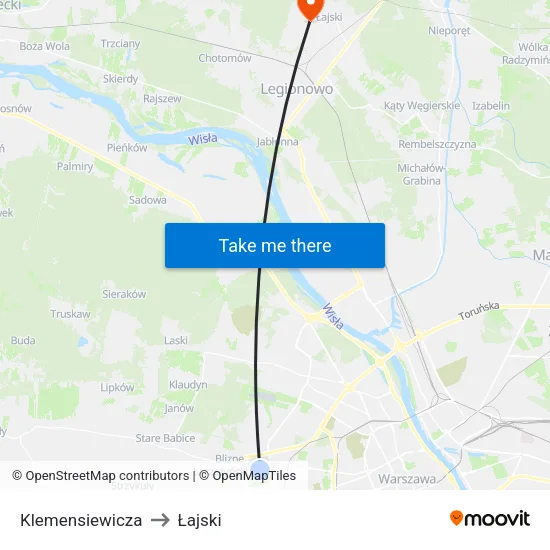 Klemensiewicza to Łajski map