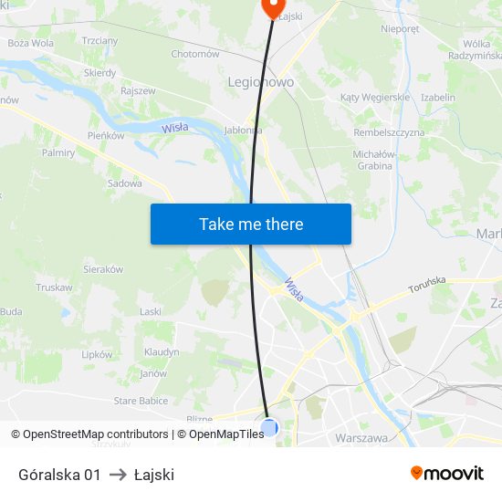 Góralska 01 to Łajski map