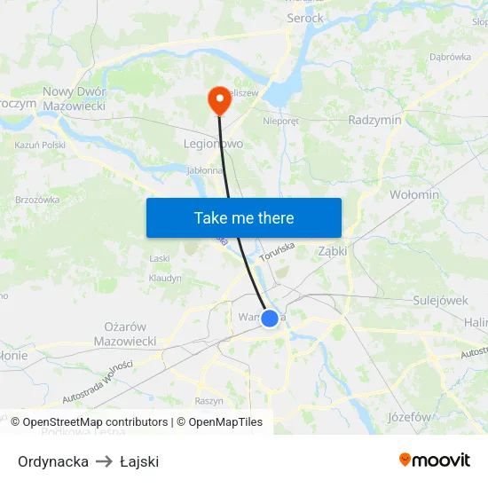 Ordynacka to Łajski map