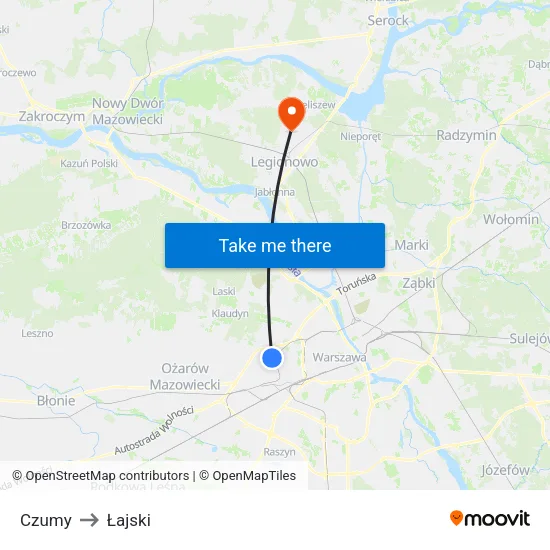 Czumy to Łajski map