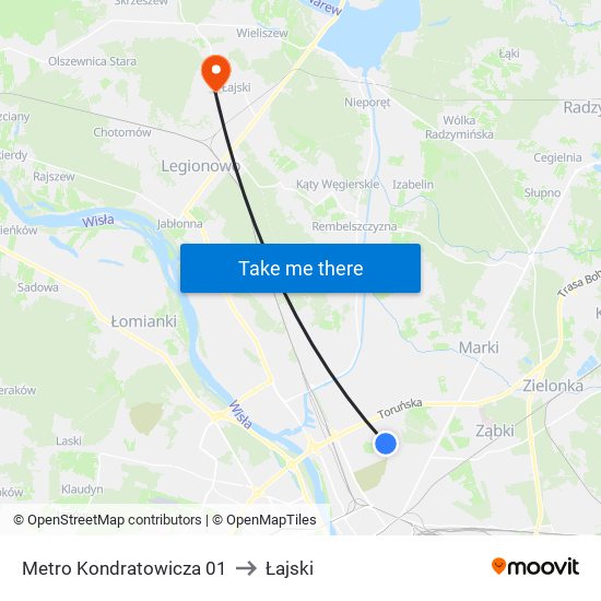 Metro Kondratowicza 01 to Łajski map