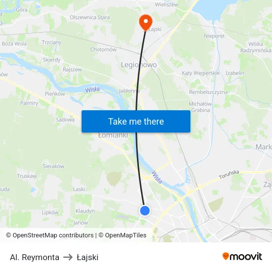 Al. Reymonta to Łajski map