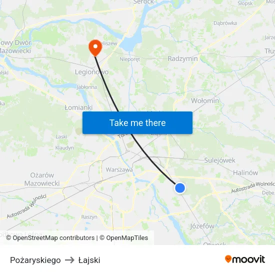 Pożaryskiego to Łajski map