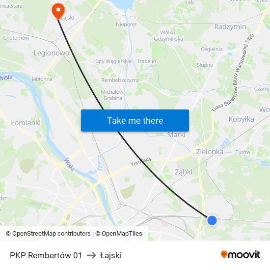 PKP Rembertów 01 to Łajski map