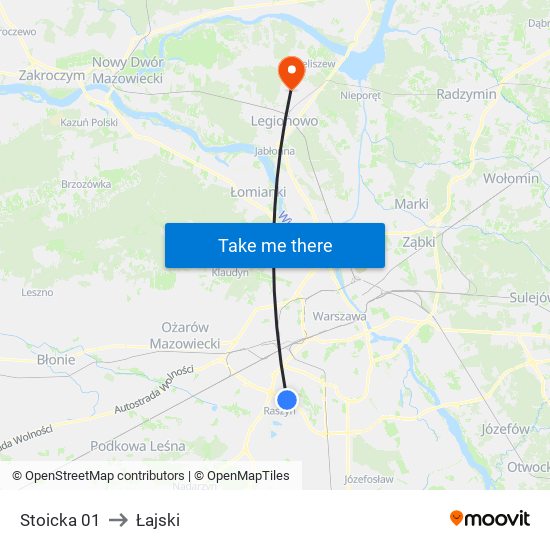 Stoicka to Łajski map