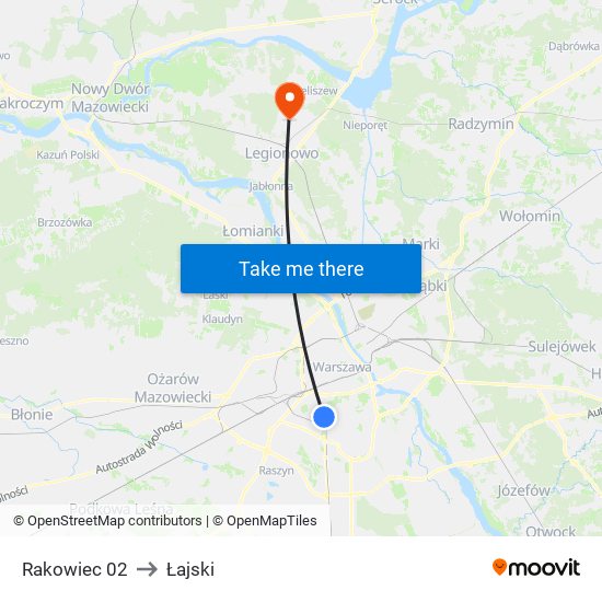 Rakowiec 02 to Łajski map