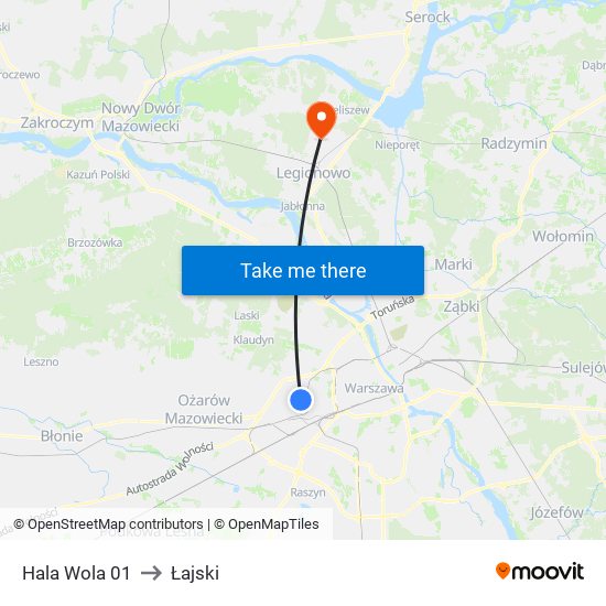 Hala Wola 01 to Łajski map