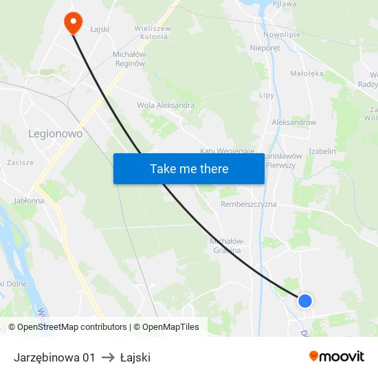 Jarzębinowa 01 to Łajski map