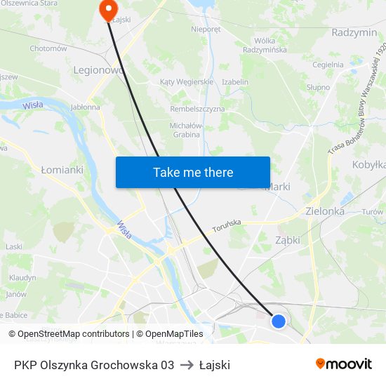 PKP Olszynka Grochowska 03 to Łajski map