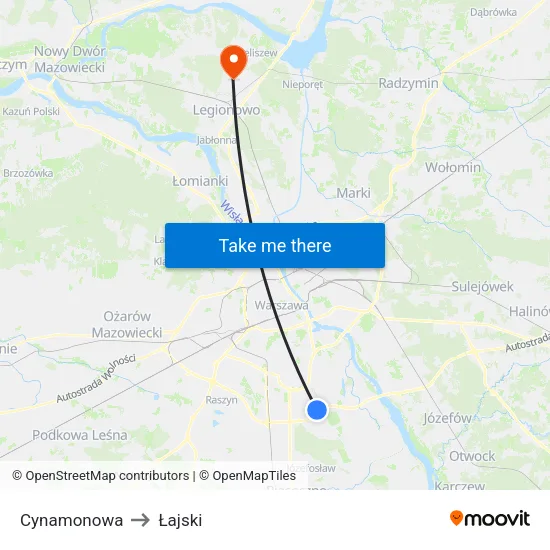 Cynamonowa to Łajski map