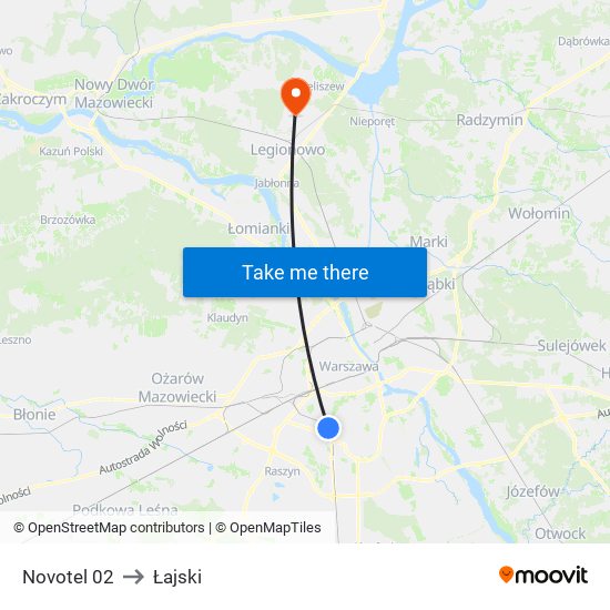 Novotel 02 to Łajski map