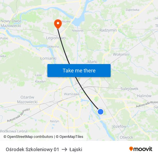 Ośrodek Szkoleniowy 01 to Łajski map