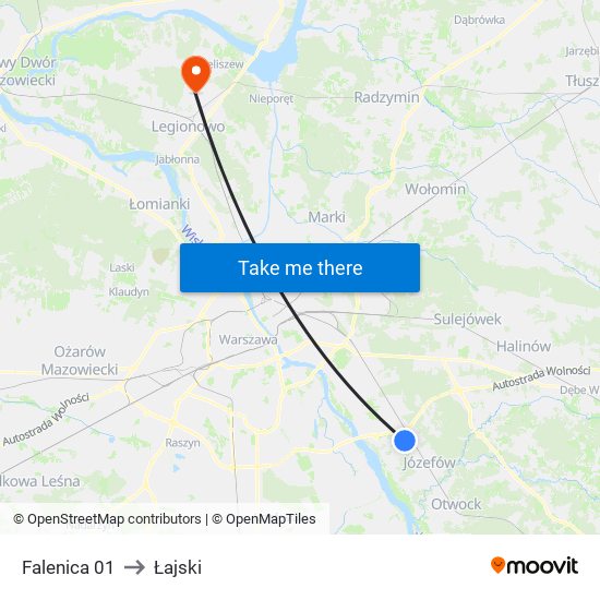 Falenica 01 to Łajski map