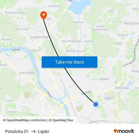 Potulicka 01 to Łajski map