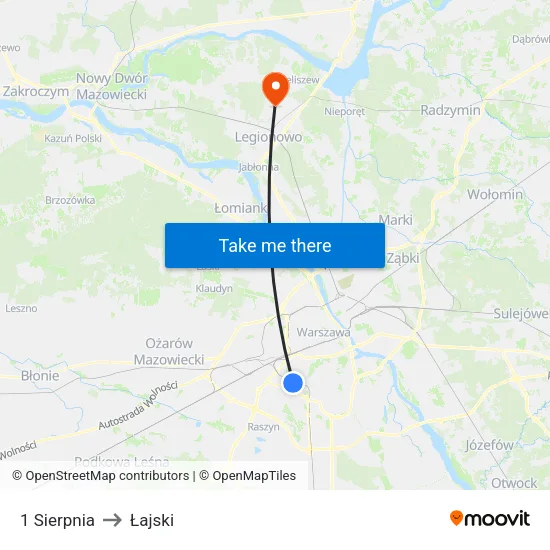 1 Sierpnia to Łajski map