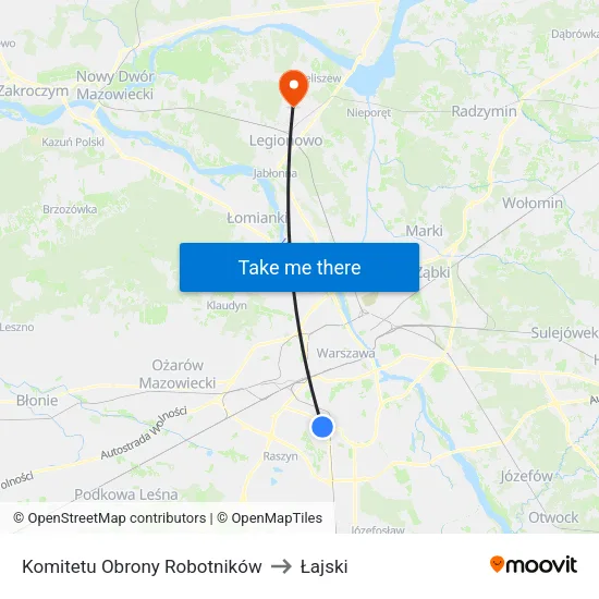 Komitetu Obrony Robotników to Łajski map