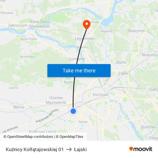 Kuźnicy Kołłątajowskiej 01 to Łajski map