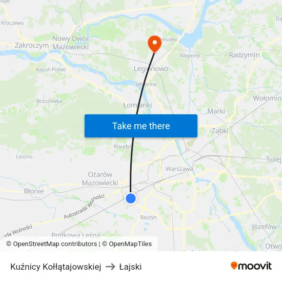 Kuźnicy Kołłątajowskiej to Łajski map