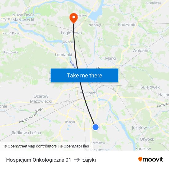 Hospicjum Onkologiczne 01 to Łajski map