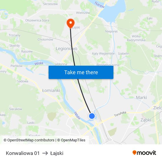 Konwaliowa 01 to Łajski map