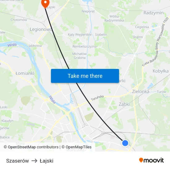 Szaserów to Łajski map