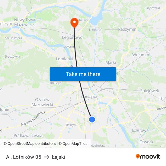 Al. Lotników 05 to Łajski map