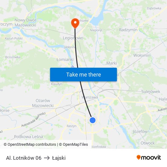 Al. Lotników 06 to Łajski map