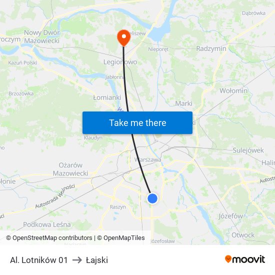 Al. Lotników 01 to Łajski map