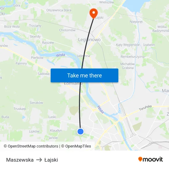 Maszewska to Łajski map