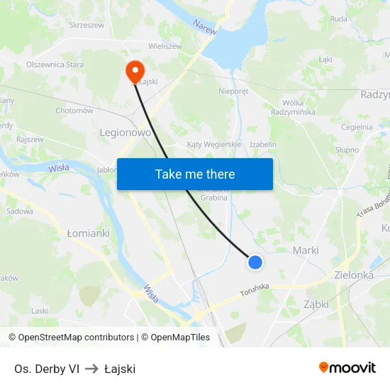 Os. Derby VI to Łajski map