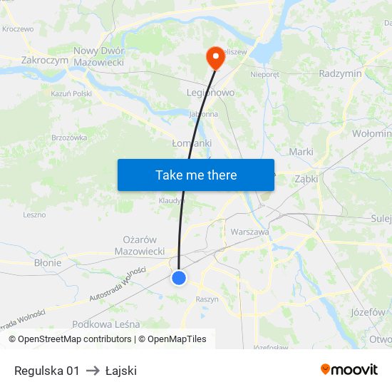 Regulska 01 to Łajski map