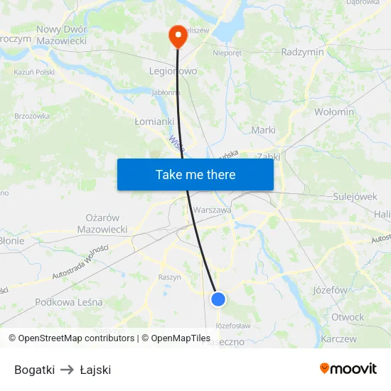 Bogatki to Łajski map