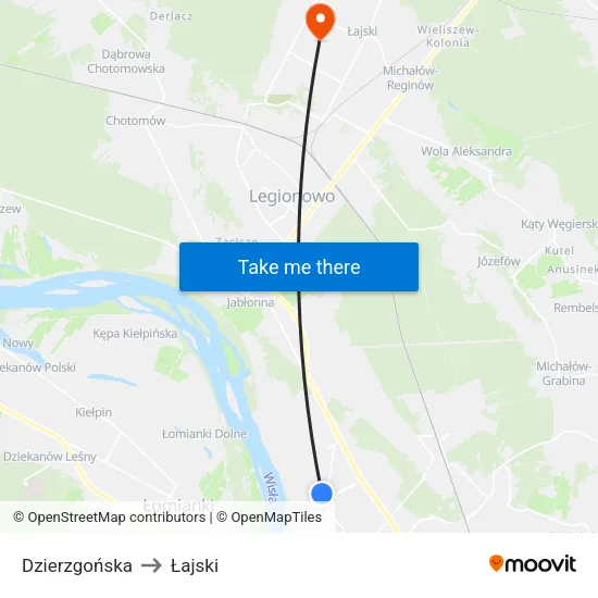 Dzierzgońska to Łajski map