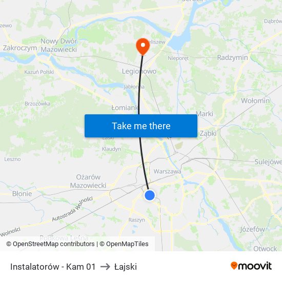 Instalatorów - Kam 01 to Łajski map