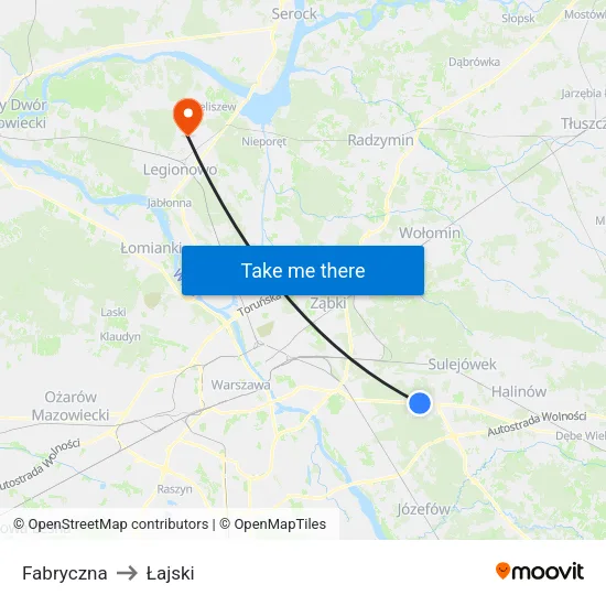 Fabryczna to Łajski map
