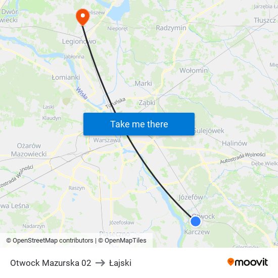 Otwock Mazurska 02 to Łajski map