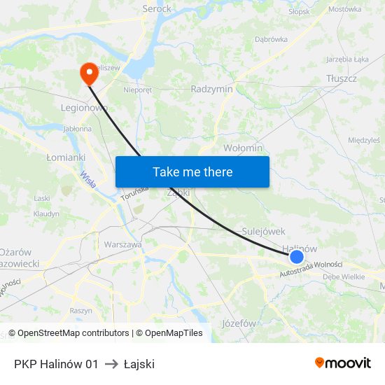 PKP Halinów 01 to Łajski map