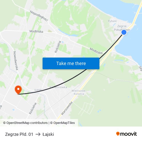 Zegrze Płd. to Łajski map