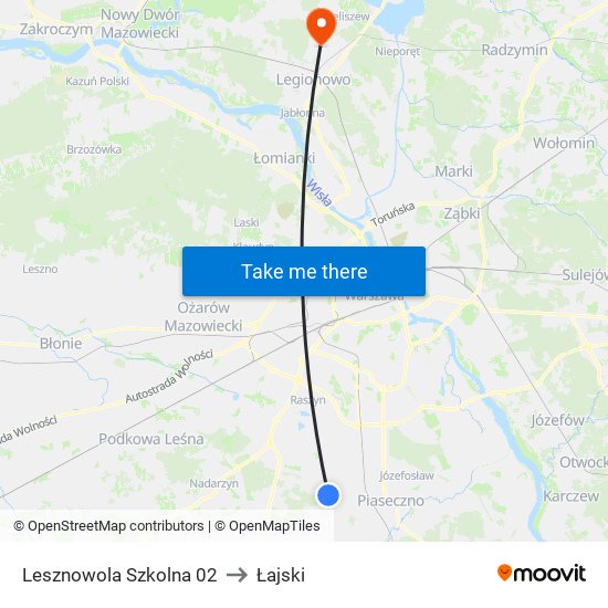 Lesznowola Szkolna 02 to Łajski map