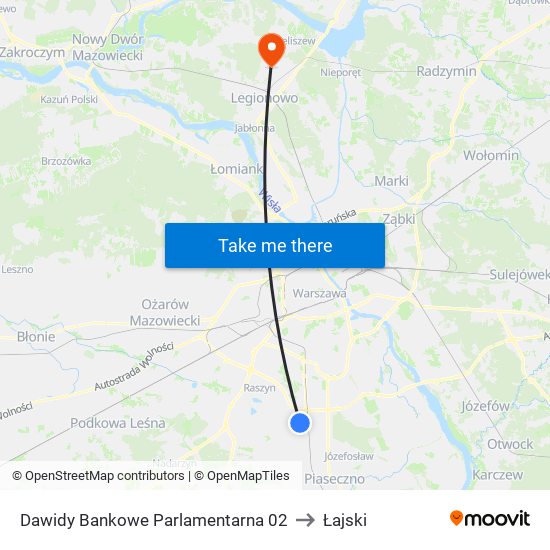 Dawidy Bankowe Parlamentarna to Łajski map