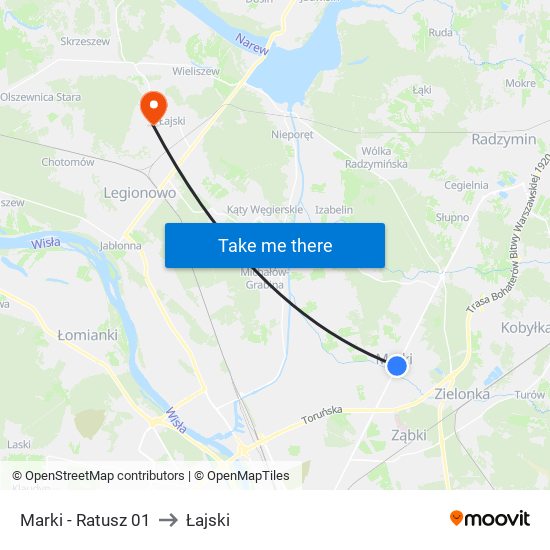 Marki - Ratusz 01 to Łajski map