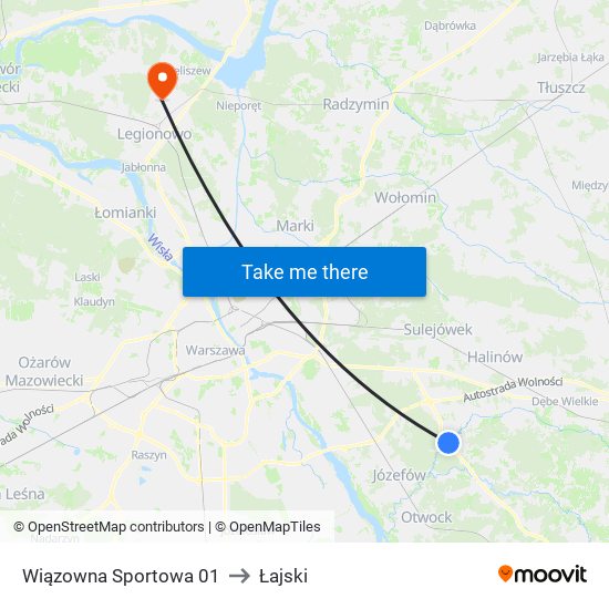 Wiązowna Sportowa 01 to Łajski map