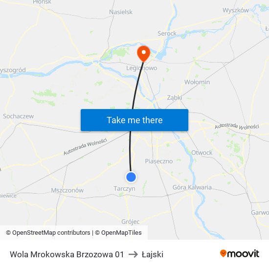 Wola Mrokowska Brzozowa 01 to Łajski map