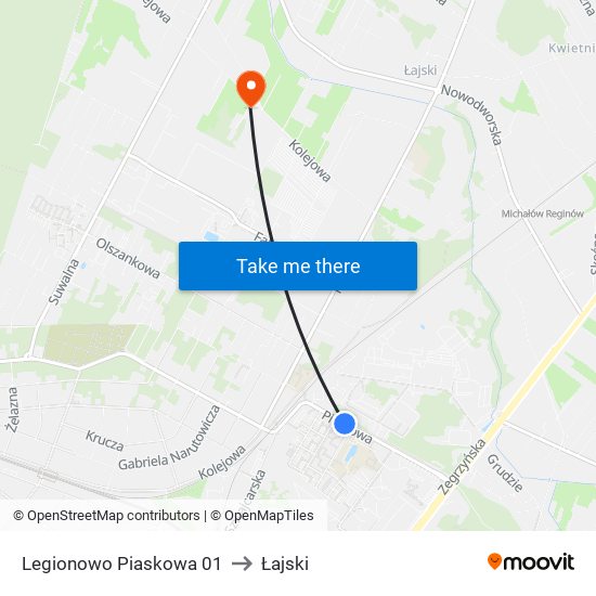 Legionowo Piaskowa 01 to Łajski map