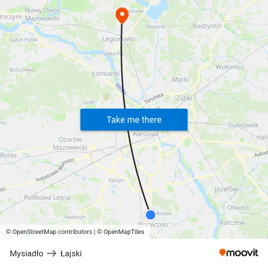 Mysiadło to Łajski map