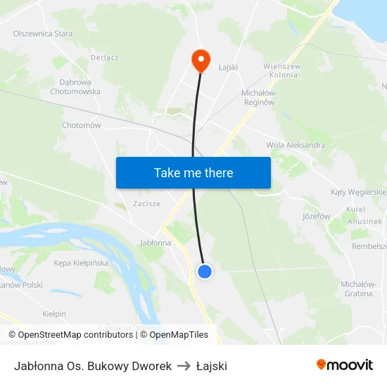 Jabłonna Os. Bukowy Dworek to Łajski map