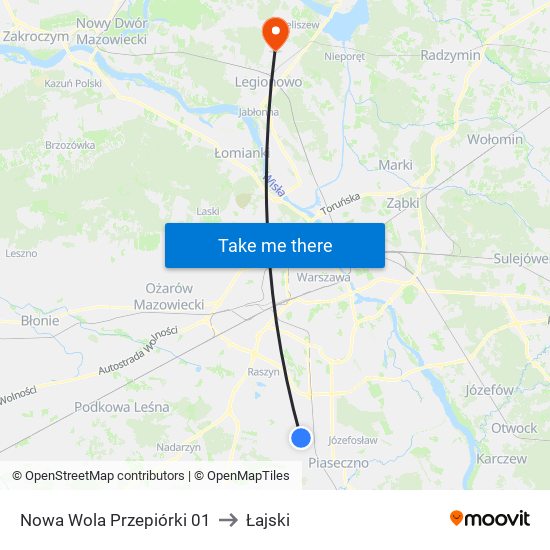 Nowa Wola Przepiórki to Łajski map