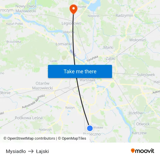 Mysiadło to Łajski map