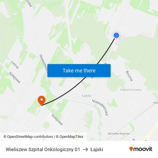 Wieliszew Szpital Onkologiczny 01 to Łajski map