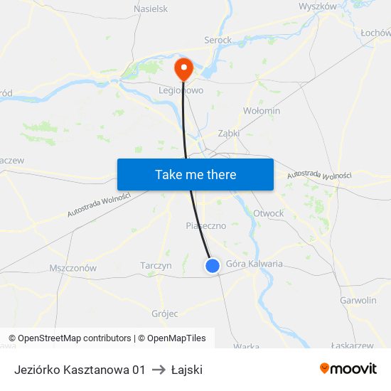 Jeziórko Kasztanowa 01 to Łajski map